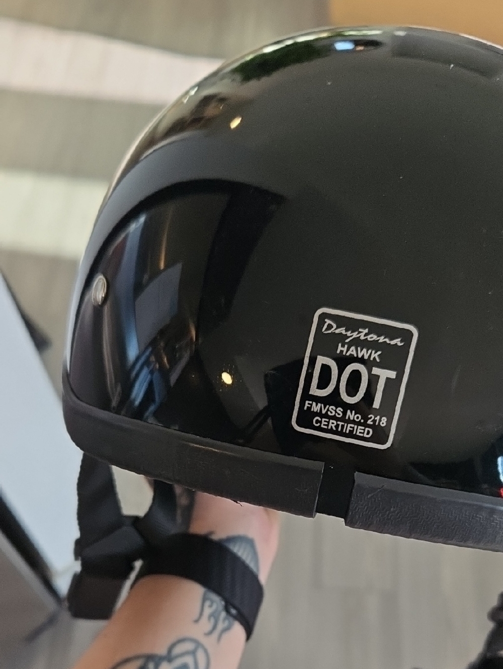 Daytona Hawk Black DOT Certified Men’s Helmet